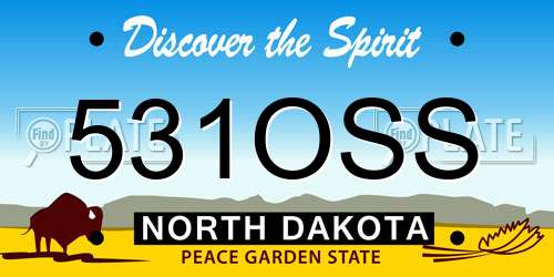 531OSS North Dakota License Plate