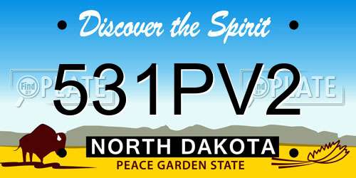 531PV2 North Dakota License Plate