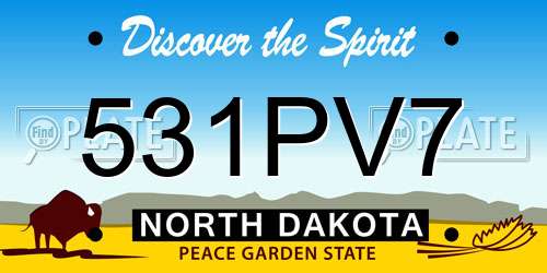 531PV7 North Dakota License Plate