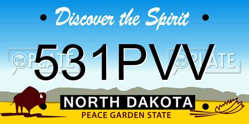 531PVV North Dakota License Plate