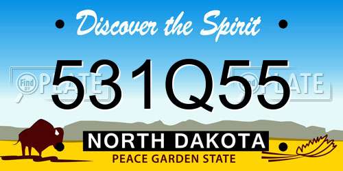 531Q55 North Dakota License Plate