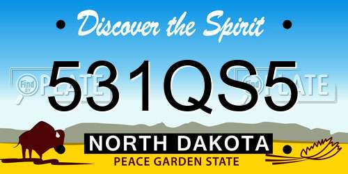 531QS5 North Dakota License Plate
