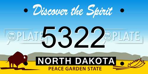 5322 North Dakota License Plate