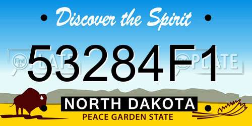 53284F1 North Dakota License Plate