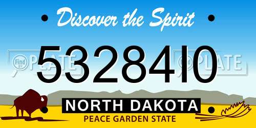 53284I0 North Dakota License Plate