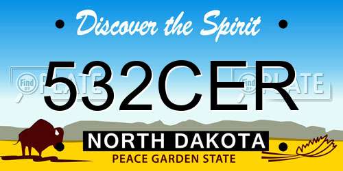 532CER North Dakota License Plate