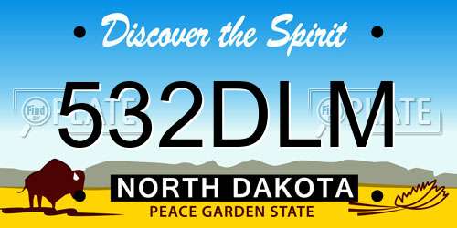 532DLM North Dakota License Plate