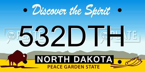 532DTH North Dakota License Plate