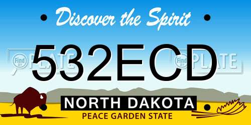 532ECD North Dakota License Plate