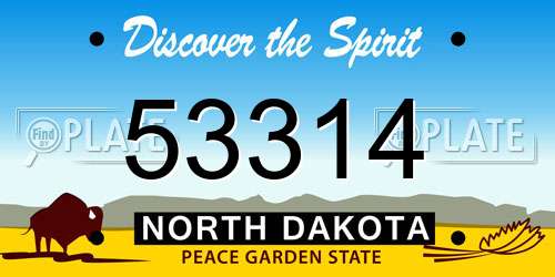 53314 North Dakota License Plate