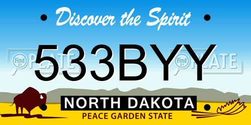 533BYY North Dakota License Plate