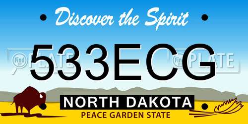 533ECG North Dakota License Plate