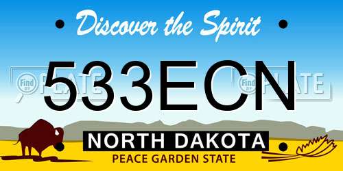 533ECN North Dakota License Plate