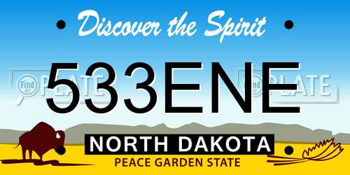 533ENE North Dakota License Plate