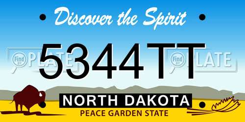 5344TT North Dakota License Plate