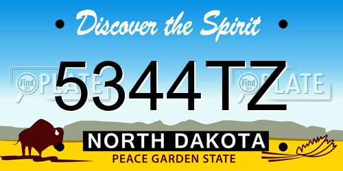 5344TZ North Dakota License Plate