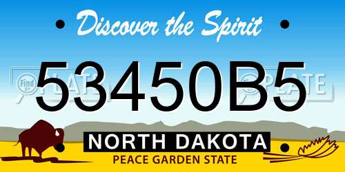 53450B5 North Dakota License Plate