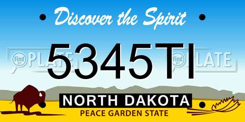 5345TI North Dakota License Plate