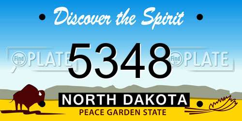 5348 North Dakota License Plate