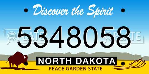 5348058 North Dakota License Plate