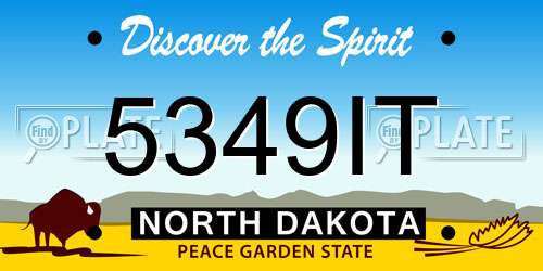 5349IT North Dakota License Plate