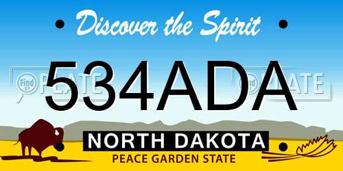 534ADA North Dakota License Plate