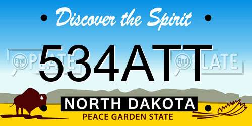 534ATT North Dakota License Plate