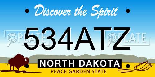 534ATZ North Dakota License Plate