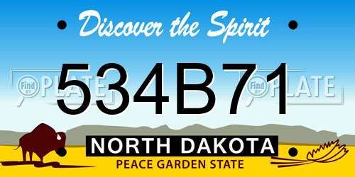534B71 North Dakota License Plate