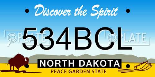 534BCL North Dakota License Plate