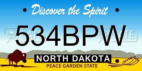 534BPW North Dakota License Plate
