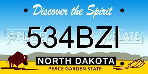 534BZI North Dakota License Plate