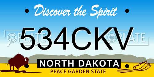 534CKV North Dakota License Plate