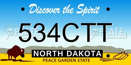 534CTT North Dakota License Plate