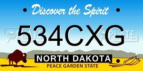 534CXG North Dakota License Plate
