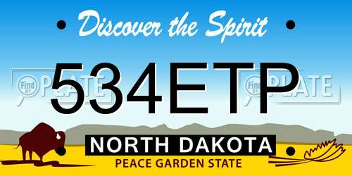 534ETP North Dakota License Plate