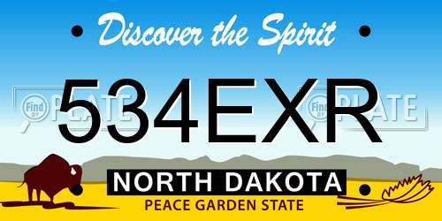534EXR North Dakota License Plate