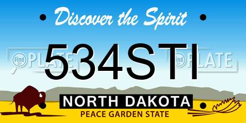 534STI North Dakota License Plate