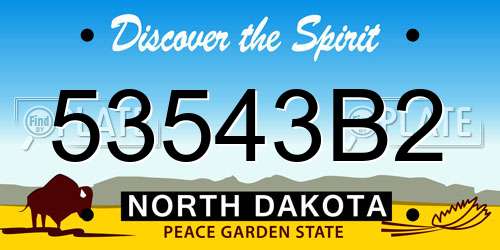 53543B2 North Dakota License Plate