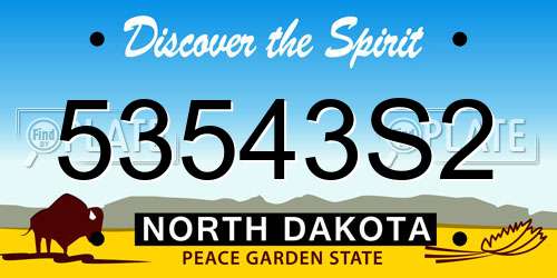 53543S2 North Dakota License Plate
