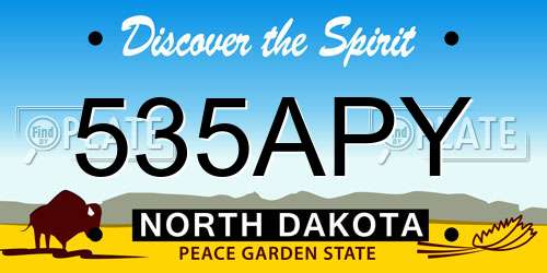 535APY North Dakota License Plate