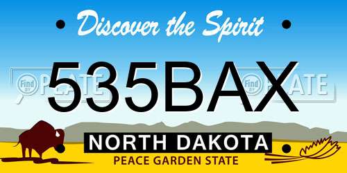 535BAX North Dakota License Plate