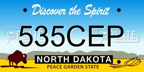 535CEP North Dakota License Plate