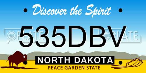 535DBV North Dakota License Plate
