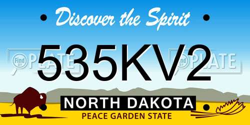 535KV2 North Dakota License Plate