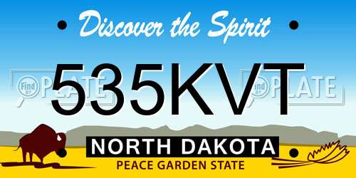 535KVT North Dakota License Plate