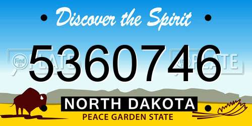 5360746 North Dakota License Plate