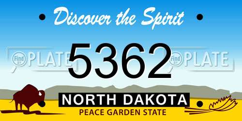 5362 North Dakota License Plate