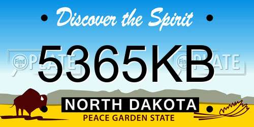 5365KB North Dakota License Plate