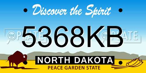 5368KB North Dakota License Plate